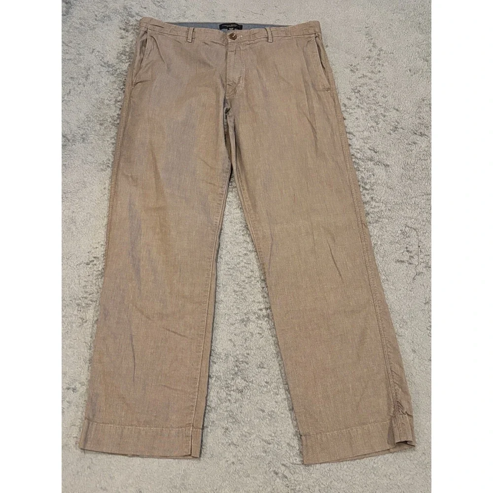 Banana Republic Chino Pants Men's 34x32 (35x30) Brown Straight Fit Casual Slacks